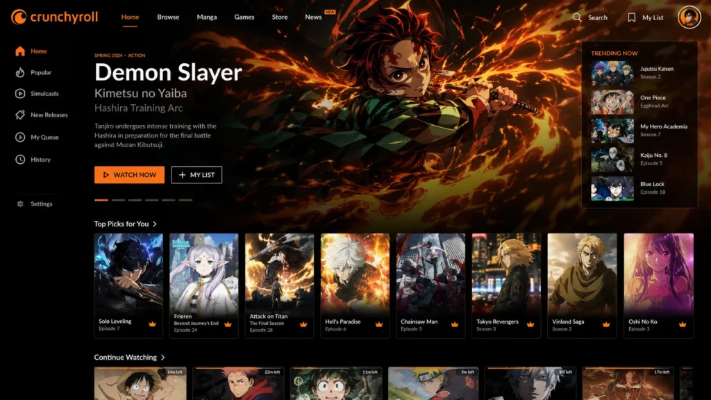 Crunchyroll Dashboard