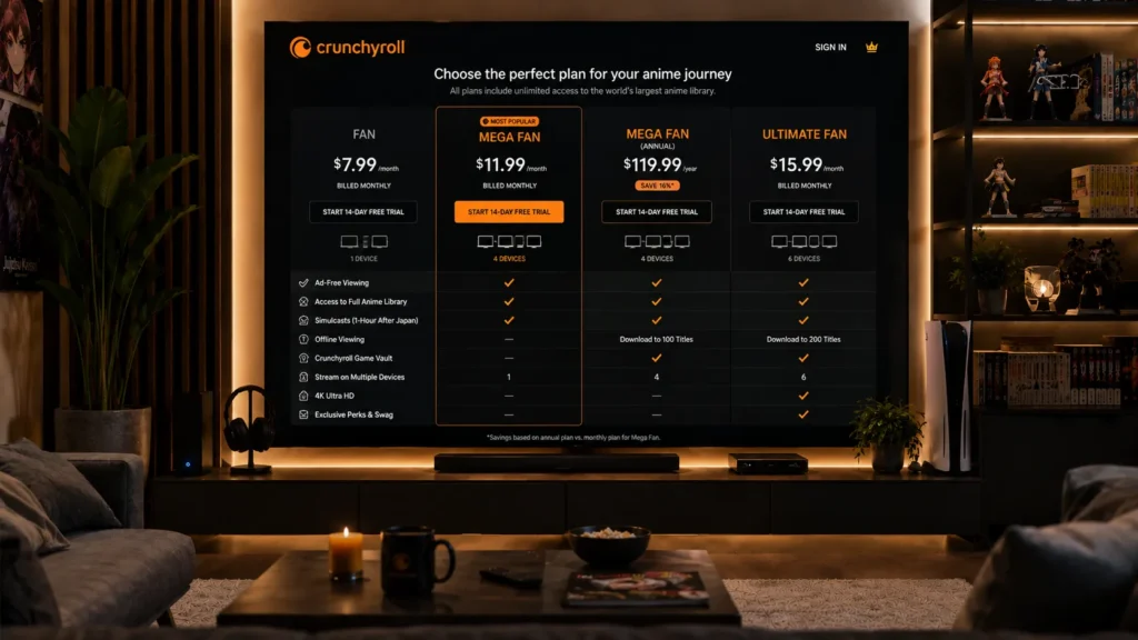 Crunchyroll Price Comparison